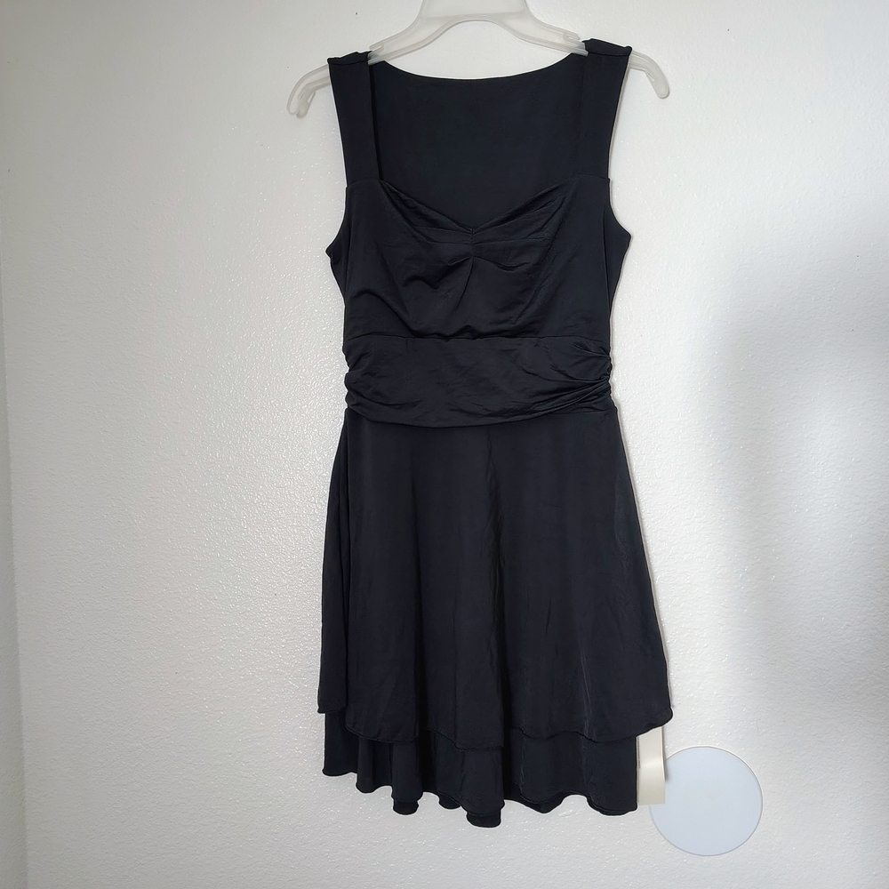 IWD Women’s Black Sleeveless Fit & Flare Dress – Ruched Waist – Size S – NWT - Picture 4 of 13